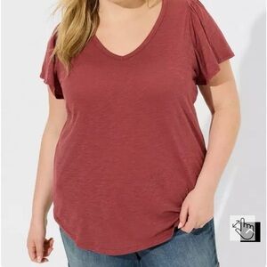 Torrid V-Neck Rust Top